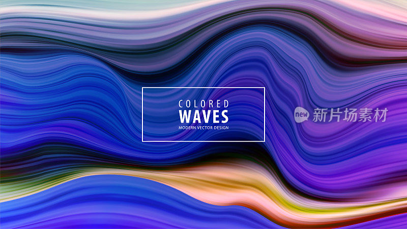 Modern colorful flow poster. Wave Liquid shape in blue color background. Art design. Vector illustration EPS10